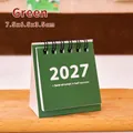 2027 Mini desk calendar in green, compact size 7.5x6.5x3.5cm for desktop - 7.5x6.5x3.5cm / Green