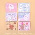 Pack de seis tarjetas de felicitación trípticas kawaii con dibujos de osos y conejos - Lindo Oso y Conejo