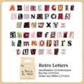 52-teiliges Vintage-Alphabet-Sticker-Set für DIY-Journaling und Dekoration - 52 Stück / Retro Alphabet (Selbstklebend) / 1 Box