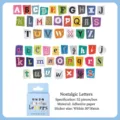 Set mit 52 bunten Alphabet-Aufklebern im Vintage-Stil für DIY-Bastelarbeiten und Tagebücher - 52 Stück / Nostalgisches Alphabet (Selbstklebend) / 1 Box