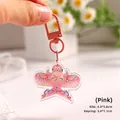 Petit porte-clés cerf-volant rose en acrylique pour sac d'école, taille 4x3,6 cm - Porte-clés Cerf-volant / Rose