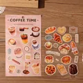 Vintage coffee and bakery themed sticker sheets for DIY scrapbooking decoration - Coffee Time / 2 Sheets