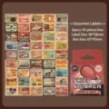 Vintage-Stil Lebensmittel-Aufkleber für Scrapbooking DIY Dekoration 45 Stück pro Box - 45 Stück / Lebensmitteletiketten (Selbstklebend) / 1 Box