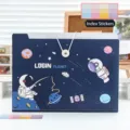 Blue astronaut cartoon expanding file folder with 12 pockets and index labels - 12 Grids / Star Universe