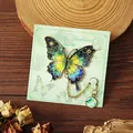 Exquisite butterfly metal bookmark with starry wings and gold chain charm - 1 Piece / Green Field Star