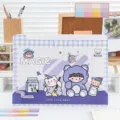 Cute cartoon 12-pocket expanding file folder for student school document storage - 12 Grids / Magic Drifting Star