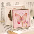 Elegant pink butterfly metal bookmark with gold chain in gift box packaging - Glaze Dream With Gift Box (W878)
