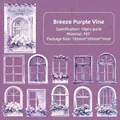 Adesivi per finestre viola vintage in PET, set da 10 per scrapbooking e fai-da-te - Vite Viola Brezza / 10 pezzi