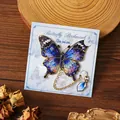 Beautiful metal butterfly bookmark featuring starry sky design and gold chain detail - 1 Piece / Starry Sea