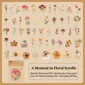50-teiliges Vintage-Set aus wasserdichten PET-Aufklebern mit getrockneten Blumen für Scrapbooking - Blumenschatten-Sammlung / 50 Blatt