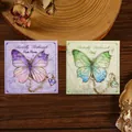 Elegant metal butterfly bookmarks in purple and green with decorative chains and charms. - Floral Dream & Eternal Dream Set (W878)