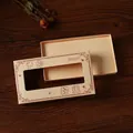 Elegant cream-colored gift box for feather bookmarks with window and Good Luck text - Good Luck (Gift Box Set)(W883) / 1 Piece