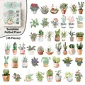 Set of 45 decorative watercolor potted plant stickers for journaling and DIY crafts - Sunny Potted Plant / 45 Pieces/Pack (Self-adhesive)