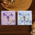 Elegant purple and blue butterfly metal bookmarks on decorative floral cards - Floral Dream & Moon Shadow Dream Set (W878)