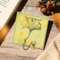 Elegant gilded metal ginkgo leaf bookmark with gold chain and leaf pendant decoration - Ginkgo (W883) / 1 Piece
