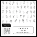 50-teiliges Set aus schwarz-weißen PET-Aufklebern mit Blumen-Skizzen für das DIY - Blumen Aus Einfachem Stift / 50 Blatt