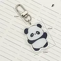 Cute panda acrylic keychain charm with measurement dimensions 4.5x3.5 cm for bags - Happy Panda (W102) / Panda Colorway