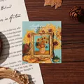 Exquisite vintage gilded metal bookmark featuring sunflower oil painting artwork - Gilded Sunflower