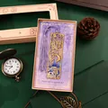 Detailed hollow metal butterfly bookmark with a purple tassel in a decorative gift box - Gift Box / Purple Butterfly Shadow