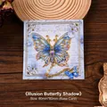 Blue and gold butterfly metal bookmark with chain and backing card - Single Pack / Illusion Butterfly Shadow