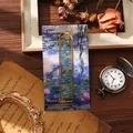 Vintage gold hollow butterfly metal bookmark with Monet's water lilies art backing card - Water Lilies Ripple