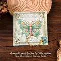Exquisite green butterfly metal bookmark with chain on vintage backing card - Single Pack / Green Trail Butterfly Shadow