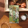 Vintage gold-tone hollow metal bookmark featuring Van Gogh floral art exhibition theme - Fragrant Roses