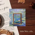 Vintage gold-plated metal bookmark featuring Monet Water Lilies oil painting design - Gilded Water Lilies