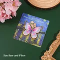 Elegant purple metal butterfly bookmark on Starry Night art card, 8x8cm gift stationery - Starry Butterfly Dream / 1 Piece