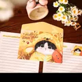 Kawaii cartoon cow cat envelope stationery set with four 120g thickened letter papers - Cow Cat (W105-02) / 4 Envelopes + 4 Sheets
