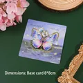 Exquisite butterfly metal bookmark with purple decorative card on green background - Butterfly Wing Fantasy / 1 Piece