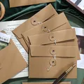 Sobres de papel kraft con cierre de cordón para documentos y tarjetas de regalo - Estilo de bobinado / 1 Pieza (11,5x17cm) / Color Kraft