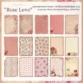 Papel decorativo vintage de rosas para scrapbooking, 15 diseños, pack 30 hojas - Amor de Rosa / 30 Piezas/Paquete