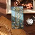 Creative golden metal bookmark featuring Van Gogh's Almond Blossom art card - Almond Blossoms