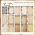 Set de 15 papeles decorativos vintage para scrapbooking con motivos florales y de encaje - Canción de Amor Nocturna / 30 Piezas/Paquete
