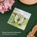 Exquisite butterfly metal bookmark with blue enamel detail on a 8x8cm decorative card. - Dewy Butterfly Shadow / 1 Piece