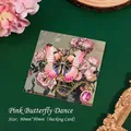 Elegant pink gradient butterfly metal bookmark featuring a purple gemstone pendant - Rosy Butterfly Dance / Single Pack