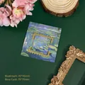 Vintage gold-toned metal bookmark with Monet's Water Lilies oil painting artwork - Water Lilies A
