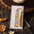 Traditional Chinese style hollow metal bookmark with golden tassel and floral design - Promising Future / Single Bookmark (Without Box)