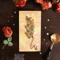 Exquisite vintage butterfly metal bookmark in gold finish with colorful gradient wings - 1 Piece (No Box) / Sunny Orange