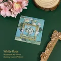Vintage gold-plated metal bookmark with Van Gogh's White Roses oil painting design - White Rose A