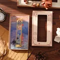Vintage Metall-Lesezeichen in Gold mit Monet Impression-Kunst in dekorativer Geschenkbox - Impression Sonnenaufgang / Kartonverpackung