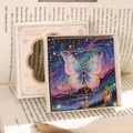 Exquisite blue and pink butterfly metal bookmark in a pink gift box presentation. - Gift Box / 1 Piece / Stellar Butterfly Dance