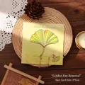 Creative golden ginkgo leaf metal bookmark with delicate chain for book reading decoration - Single Piece (8x8cm Card) / Ginkgo Leaf (Yellow-Green)