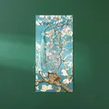 Van Gogh Almond Blossoms gold-plated metal bookmark with blue silk tassel and backing card - Almond Blossom B