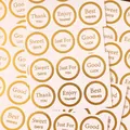 Golden foil round stickers with various English greeting text for gift decoration - Gold Sealing Sticker