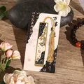 Vintage Chinese style metal bookmark with butterfly design and elegant gold tassel - All the Best / Single Bookmark (Without Box)