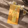 Gilded osmanthus metal bookmark with enamel floral design and rabbit charm - Osmanthus & Rabbit