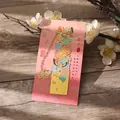 Exquisite gold-plated floral metal bookmark with chrysanthemum and bird design on card - Frost Chrysanthemum & Wild Goose