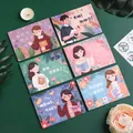 Set of 6 cartoon Teacher's Appreciation Day greeting cards with messages and floral decor - Forest Series-Unforgettable Teachers Card